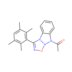 CC(=O)N1c2ccccc2N2C(c3c(C)c(C)cc(C)c3C)=NON12 ZINC000000181081