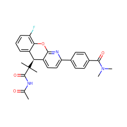 CC(=O)NC(=O)C(C)(C)[C@@H]1c2ccc(-c3ccc(C(=O)N(C)C)cc3)nc2Oc2c(F)cccc21 ZINC000299834849