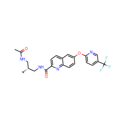 CC(=O)NC[C@@H](C)CNC(=O)c1ccc2cc(Oc3ccc(C(F)(F)F)cn3)ccc2n1 ZINC001772634122