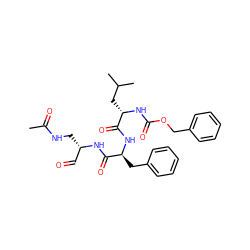 CC(=O)NC[C@@H](C=O)NC(=O)[C@H](Cc1ccccc1)NC(=O)[C@H](CC(C)C)NC(=O)OCc1ccccc1 ZINC000026674337