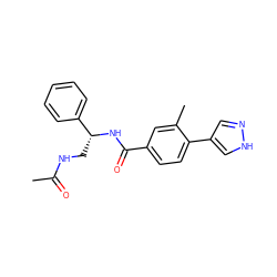 CC(=O)NC[C@@H](NC(=O)c1ccc(-c2cn[nH]c2)c(C)c1)c1ccccc1 ZINC000224678022