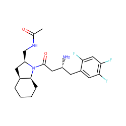 CC(=O)NC[C@@H]1C[C@@H]2CCCC[C@@H]2N1C(=O)C[C@H](N)Cc1cc(F)c(F)cc1F ZINC000299827305