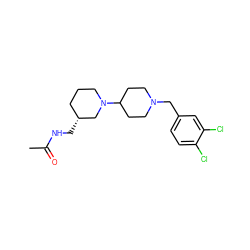 CC(=O)NC[C@@H]1CCCN(C2CCN(Cc3ccc(Cl)c(Cl)c3)CC2)C1 ZINC000028472077