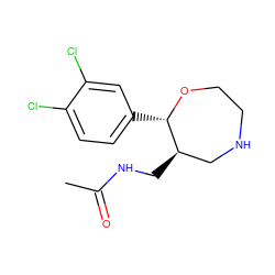 CC(=O)NC[C@@H]1CNCCO[C@H]1c1ccc(Cl)c(Cl)c1 ZINC000115734802