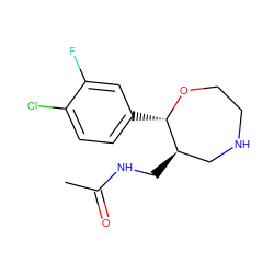 CC(=O)NC[C@@H]1CNCCO[C@H]1c1ccc(Cl)c(F)c1 ZINC000115733853