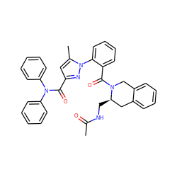 CC(=O)NC[C@@H]1Cc2ccccc2CN1C(=O)c1ccccc1-n1nc(C(=O)N(c2ccccc2)c2ccccc2)cc1C ZINC000029465047