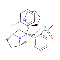 CC(=O)NC[C@]1([C@@H]2CCCCN2)C[C@@H]2CC[C@H](C1)N2C(c1ccccc1Cl)c1ccccc1Cl ZINC000299819567