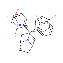 CC(=O)NC[C@]1(c2ccc(F)cc2)C[C@@H]2CC[C@H](C1)N2C(c1ccccc1Cl)c1ccccc1Cl ZINC000299819545