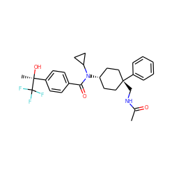 CC(=O)NC[C@]1(c2ccccc2)CC[C@@H](N(C(=O)c2ccc([C@](C)(O)C(F)(F)F)cc2)C2CC2)CC1 ZINC000168053973