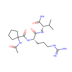 CC(=O)NC1(C(=O)N[C@@H](CCCNC(=N)N)C(=O)N[C@H](C(N)=O)C(C)C)CCCC1 ZINC000149741983