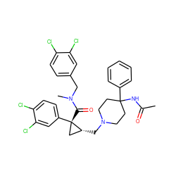 CC(=O)NC1(c2ccccc2)CCN(C[C@@H]2C[C@]2(C(=O)N(C)Cc2ccc(Cl)c(Cl)c2)c2ccc(Cl)c(Cl)c2)CC1 ZINC000072123634