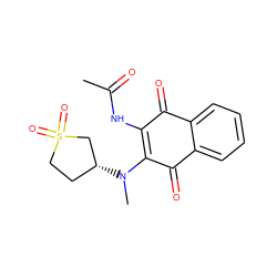 CC(=O)NC1=C(N(C)[C@@H]2CCS(=O)(=O)C2)C(=O)c2ccccc2C1=O ZINC000005495321