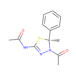 CC(=O)NC1=NN(C(C)=O)[C@](C)(c2ccccc2)S1 ZINC000000054577