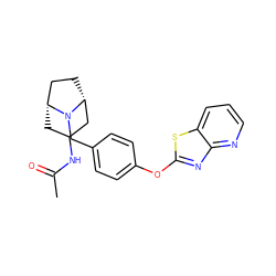 CC(=O)NC1C[C@@H]2CC[C@H](C1)N2Cc1ccc(Oc2nc3ncccc3s2)cc1 ZINC000095559879