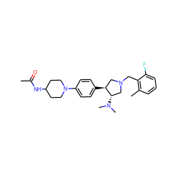 CC(=O)NC1CCN(c2ccc([C@H]3CN(Cc4c(C)cccc4F)C[C@@H]3N(C)C)cc2)CC1 ZINC001772601245