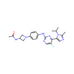 CC(=O)NC1CN(c2ccc(Nc3ncc(F)c(-c4cnc(C)n4C(C)C)n3)cc2)C1 ZINC000040917998