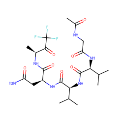 CC(=O)NCC(=O)N[C@H](C(=O)N[C@H](C(=O)N[C@@H](CC(N)=O)C(=O)N[C@@H](C)C(=O)C(F)(F)F)C(C)C)C(C)C ZINC000027407034