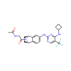 CC(=O)NCC(=O)N1[C@H]2CC[C@@H]1c1ccc(Nc3ncc(C(F)(F)F)c(NC4CCC4)n3)cc12 ZINC000043196230