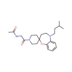 CC(=O)NCC(=O)N1CCC2(CC1)CCN(CCC(C)C)c1ccccc1O2 ZINC000095597869