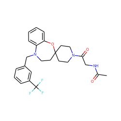 CC(=O)NCC(=O)N1CCC2(CC1)CCN(Cc1cccc(C(F)(F)F)c1)c1ccccc1O2 ZINC000095594058