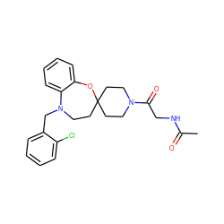 CC(=O)NCC(=O)N1CCC2(CC1)CCN(Cc1ccccc1Cl)c1ccccc1O2 ZINC000095598162