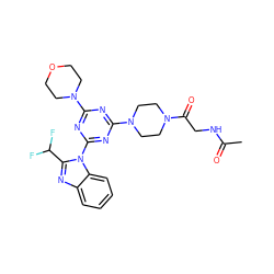 CC(=O)NCC(=O)N1CCN(c2nc(N3CCOCC3)nc(-n3c(C(F)F)nc4ccccc43)n2)CC1 ZINC000095581817