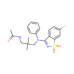 CC(=O)NCC(C)(C)CN(C1=NS(=O)(=O)c2cc(F)ccc21)c1ccccc1 ZINC000064559369