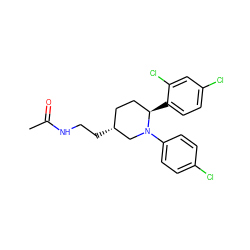 CC(=O)NCC[C@@H]1CC[C@@H](c2ccc(Cl)cc2Cl)N(c2ccc(Cl)cc2)C1 ZINC000045338770