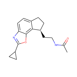 CC(=O)NCC[C@@H]1CCc2ccc3nc(C4CC4)oc3c21 ZINC000096174400