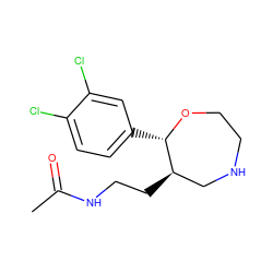 CC(=O)NCC[C@@H]1CNCCO[C@H]1c1ccc(Cl)c(Cl)c1 ZINC000115736117