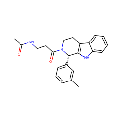 CC(=O)NCCC(=O)N1CCc2c([nH]c3ccccc23)[C@@H]1c1cccc(C)c1 ZINC000011932855