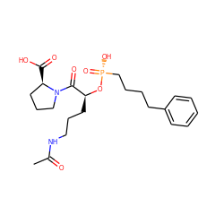 CC(=O)NCCC[C@H](O[P@](=O)(O)CCCCc1ccccc1)C(=O)N1CCC[C@H]1C(=O)O ZINC000026254913