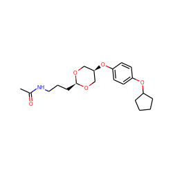 CC(=O)NCCC[C@H]1OC[C@@H](Oc2ccc(OC3CCCC3)cc2)CO1 ZINC000116486526