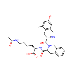 CC(=O)NCCCC[C@@H](NC(=O)[C@@H]1Cc2ccccc2CN1C(=O)[C@@H](N)Cc1c(C)cc(O)cc1C)C(=O)O ZINC000028376860