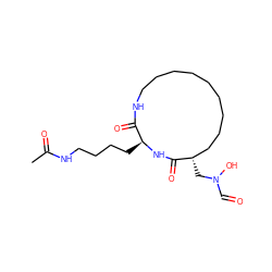 CC(=O)NCCCC[C@@H]1NC(=O)[C@@H](CN(O)C=O)CCCCCCCCCNC1=O ZINC000013583416