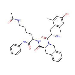 CC(=O)NCCCC[C@H](NC(=O)[C@@H]1Cc2ccccc2CN1C(=O)[C@@H](N)Cc1c(C)cc(O)cc1C)C(=O)Nc1ccccc1 ZINC000036216327