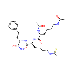 CC(=O)NCCCC[C@H](NC(C)=O)C(=O)N[C@@H](CCCCNC(C)=S)C(=O)N[C@@H](CCc1ccccc1)C(N)=O ZINC000473135033