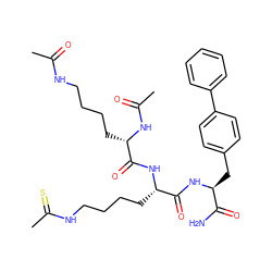 CC(=O)NCCCC[C@H](NC(C)=O)C(=O)N[C@@H](CCCCNC(C)=S)C(=O)N[C@@H](Cc1ccc(-c2ccccc2)cc1)C(N)=O ZINC000473136120