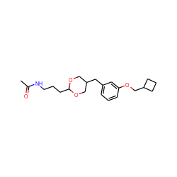 CC(=O)NCCCC1OCC(Cc2cccc(OCC3CCC3)c2)CO1 ZINC000066263735