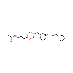 CC(=O)NCCCC1OCC(Cc2cccc(OCCC3CCCC3)c2)CO1 ZINC000066251149