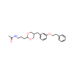 CC(=O)NCCCC1OCC(Cc2cccc(OCCc3ccccc3)c2)CO1 ZINC000066263732