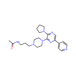 CC(=O)NCCCN1CCN(c2nc(-c3ccncc3)cnc2N2CCCC2)CC1 ZINC000169312614