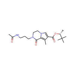 CC(=O)NCCCN1CCn2cc(C(=O)O[C@H](C)C(C)(C)C)c(C)c2C1=O ZINC000028571134