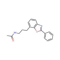 CC(=O)NCCCc1cccc2nc(-c3ccccc3)oc12 ZINC000027208804