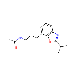 CC(=O)NCCCc1cccc2nc(C(C)C)oc12 ZINC000027211888