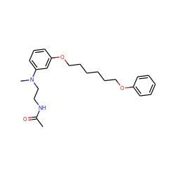 CC(=O)NCCN(C)c1cccc(OCCCCCCOc2ccccc2)c1 ZINC000072112163