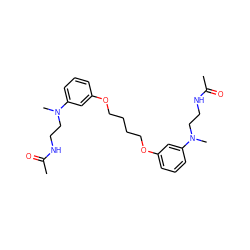 CC(=O)NCCN(C)c1cccc(OCCCCOc2cccc(N(C)CCNC(C)=O)c2)c1 ZINC000072113388