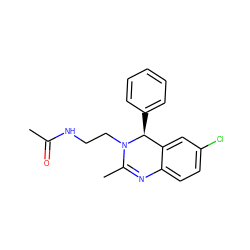 CC(=O)NCCN1C(C)=Nc2ccc(Cl)cc2[C@@H]1c1ccccc1 ZINC000072123596