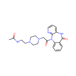 CC(=O)NCCN1CCN(CC(=O)N2c3ccccc3C(=O)Nc3cccnc32)CC1 ZINC000022940163