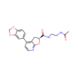 CC(=O)NCCNC(=O)[C@@H]1Cc2c(-c3ccc4c(c3)OCO4)ccnc2O1 ZINC000061928804